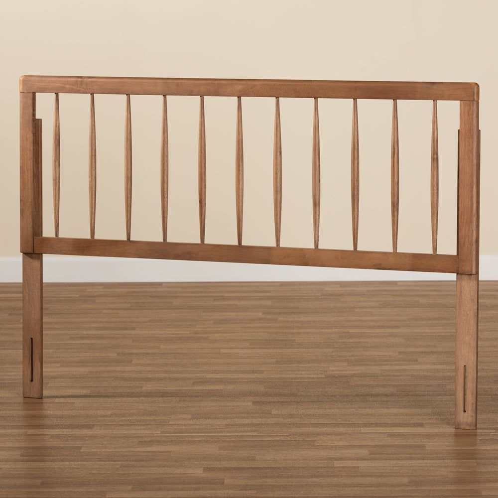 Valin Modern and Contemporary Ash Walnut Finished Wood Queen Size Headboard
