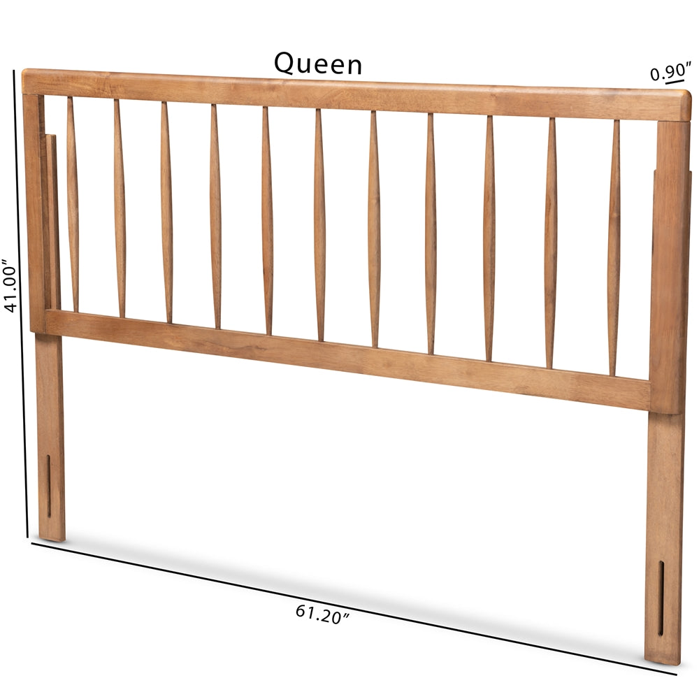 Valin Modern and Contemporary Ash Walnut Finished Wood Queen Size Headboard