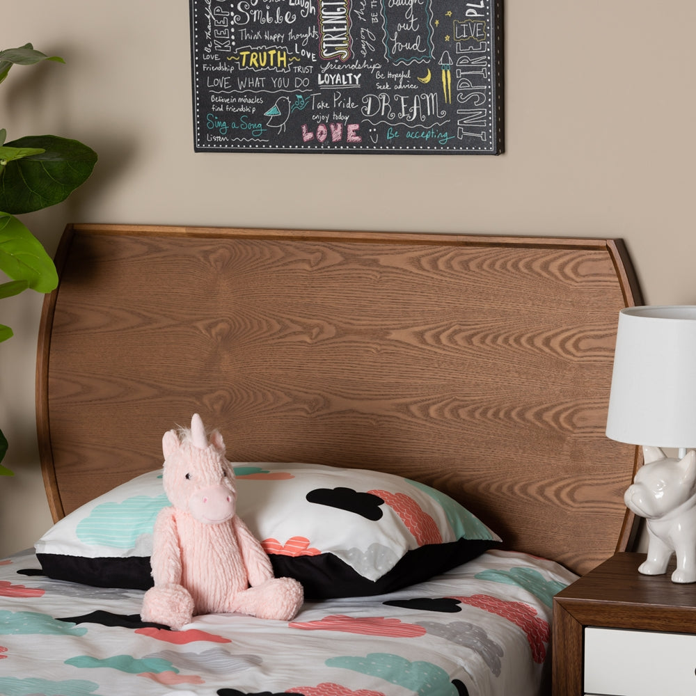 Laurien Mid-Century Modern Ash Walnut Finished Wood Twin Size Headboard