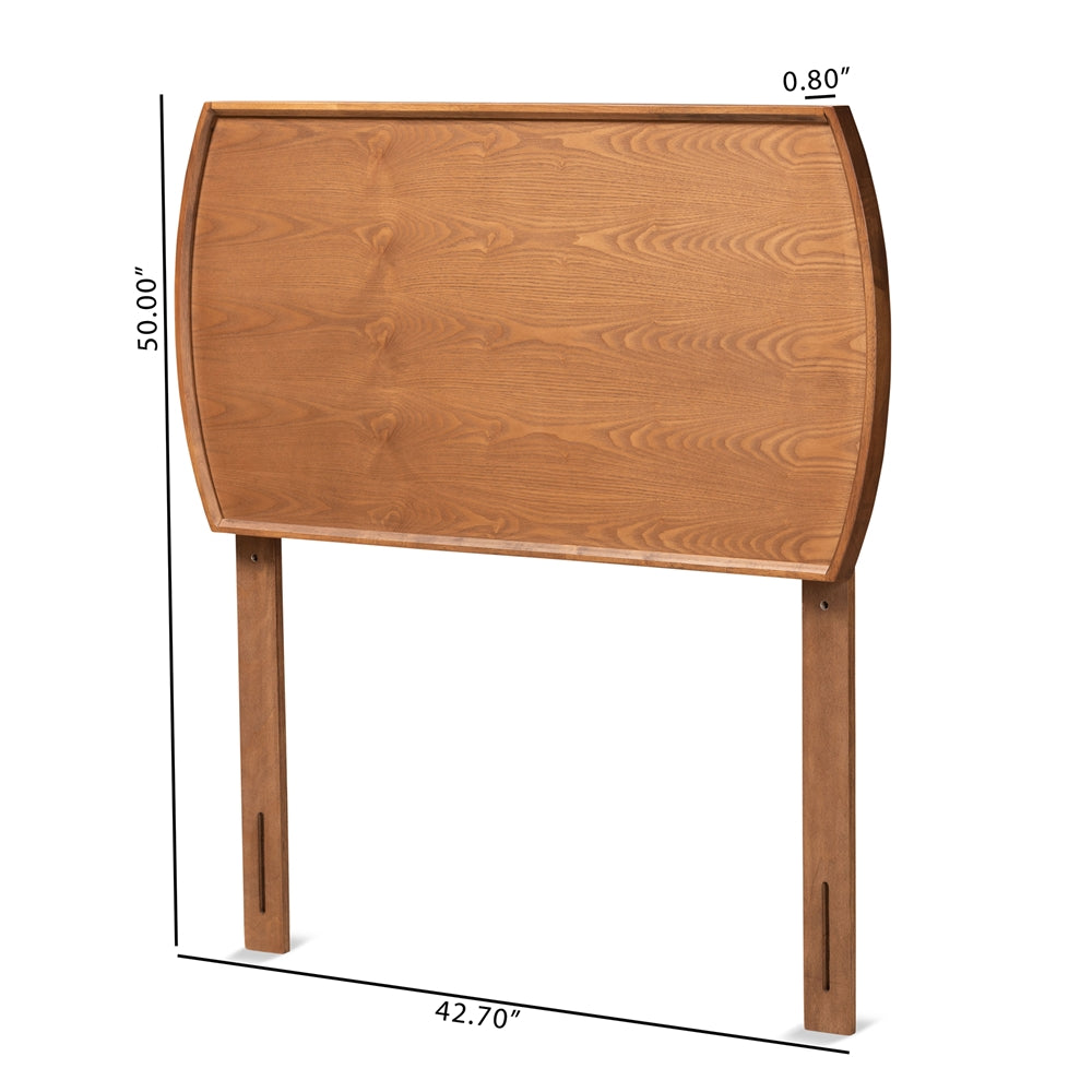 Laurien Mid-Century Modern Ash Walnut Finished Wood Twin Size Headboard