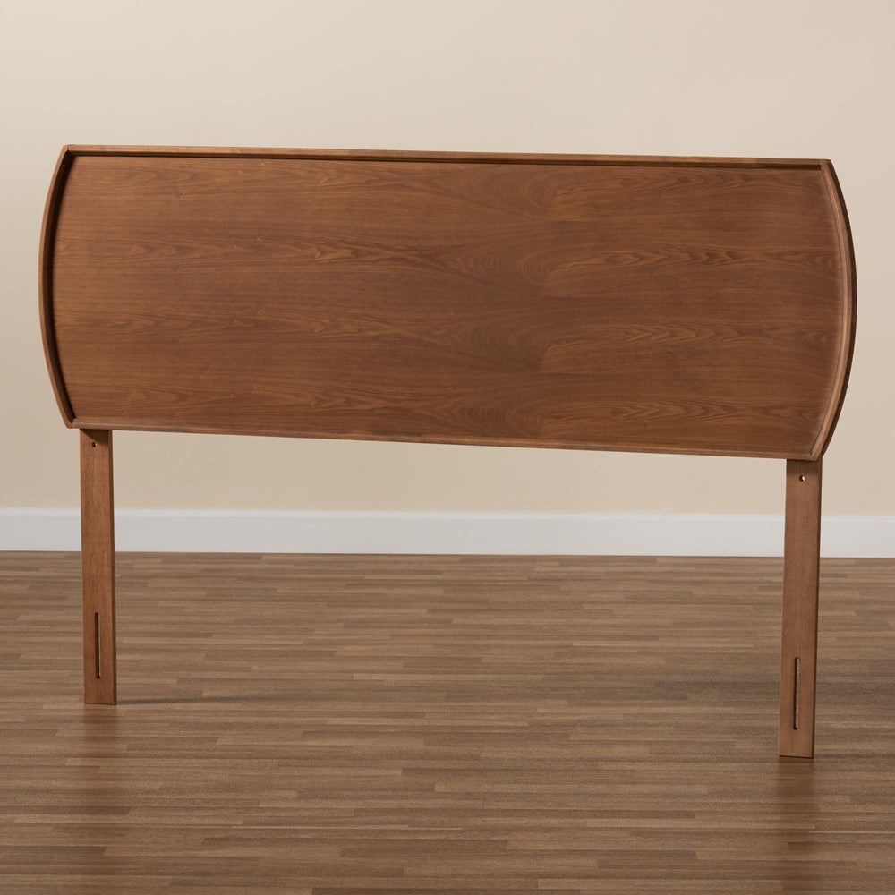Laurien Mid-Century Modern Ash Walnut Finished Wood Queen Size Headboard