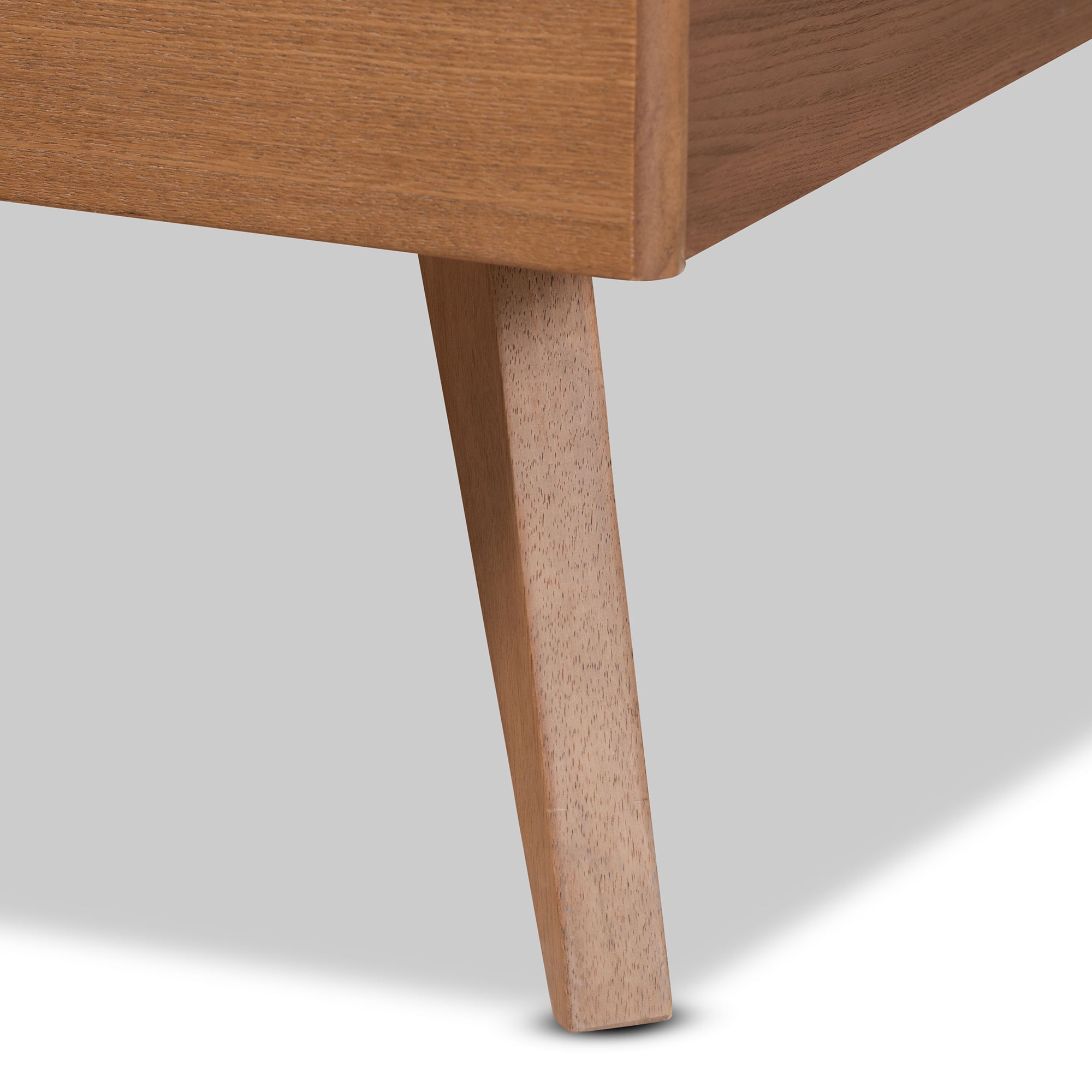 Aurelio Aimi Full Walnut Brown Wood Platform Bed – Mid-Century Modern with Slatted Support