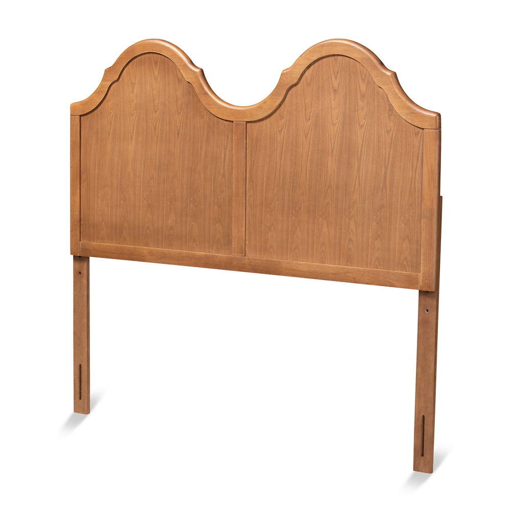 Tobin Vintage Classic and Traditional Ash Walnut Finished Wood Queen Size Arched Headboard