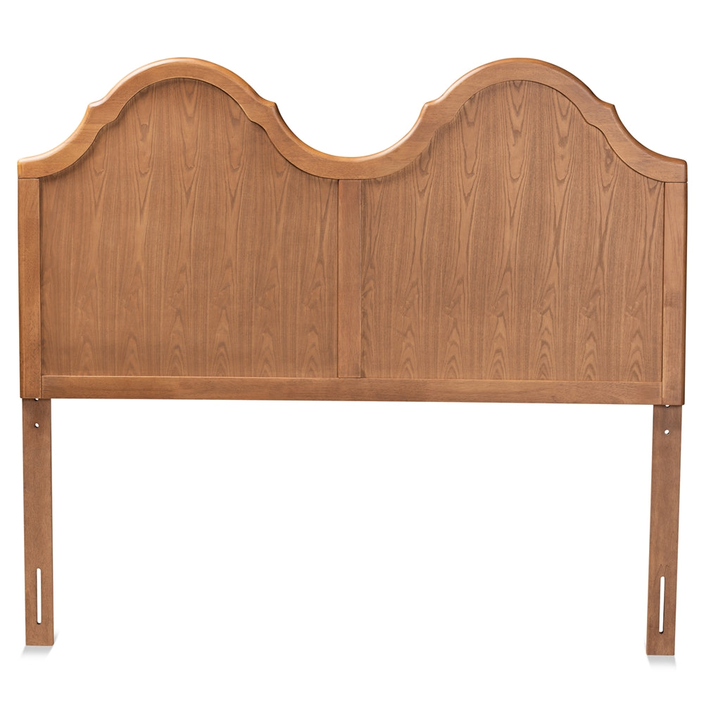 Tobin Vintage Classic and Traditional Ash Walnut Finished Wood Queen Size Arched Headboard