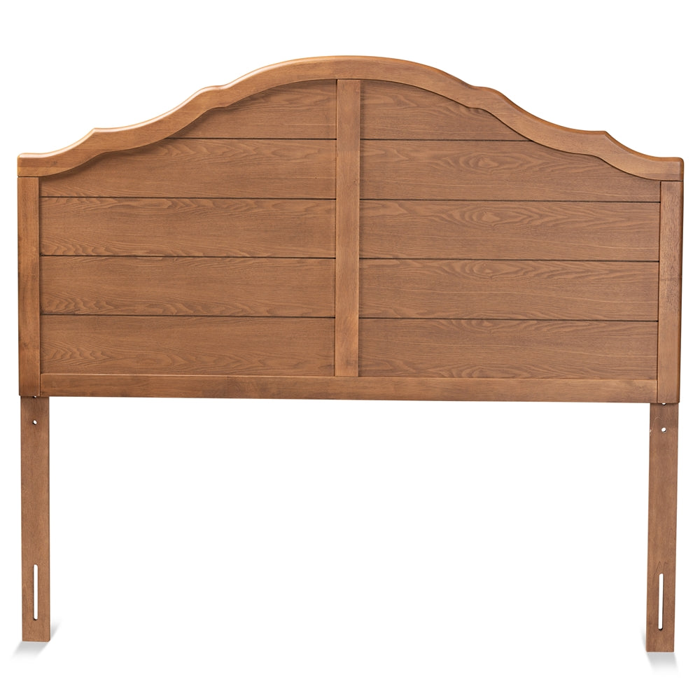 Clive Vintage Traditional Farmhouse Ash Walnut Finished Wood King Size Headboard
