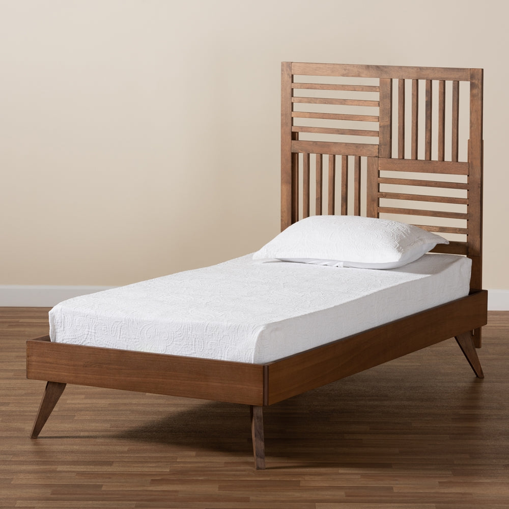 Gemma Walnut Brown Finished Wood Twin Size Platform Bed
