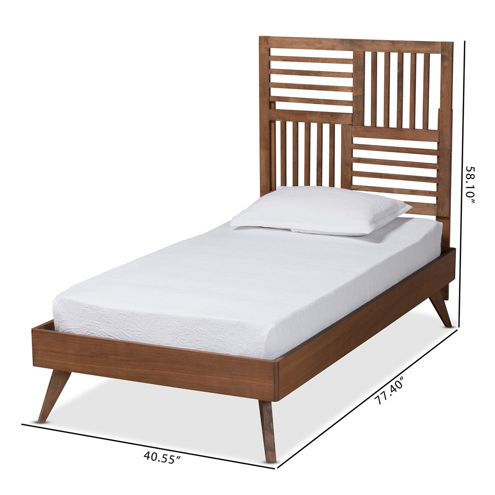 Gemma Walnut Brown Finished Wood Twin Size Platform Bed