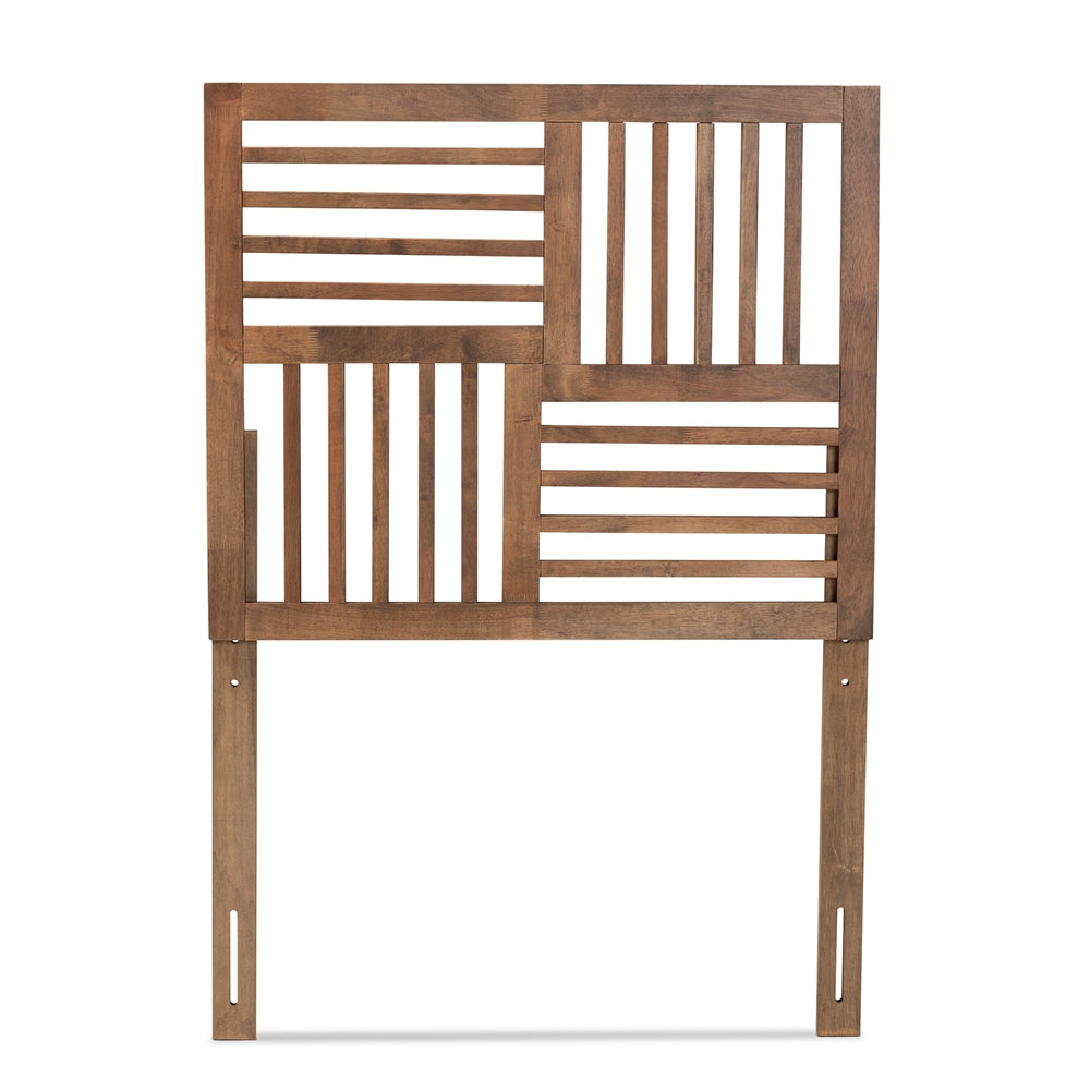 Adler Modern and Contemporary Transitional Ash Walnut Finished Wood Twin Size Headboard