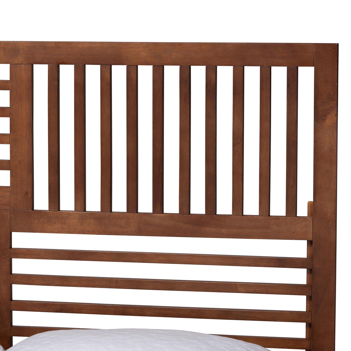 Gemma Platform Bed - Mid-Century Modern Bed Frame with Slatted Wood Headboard and Angled Legs for Bedroom or Guest Room, King