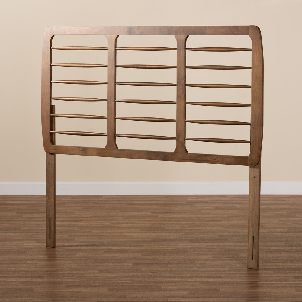Carolyn Mid-Century Modern Ash Walnut Finished Wood Full Size Headboard
