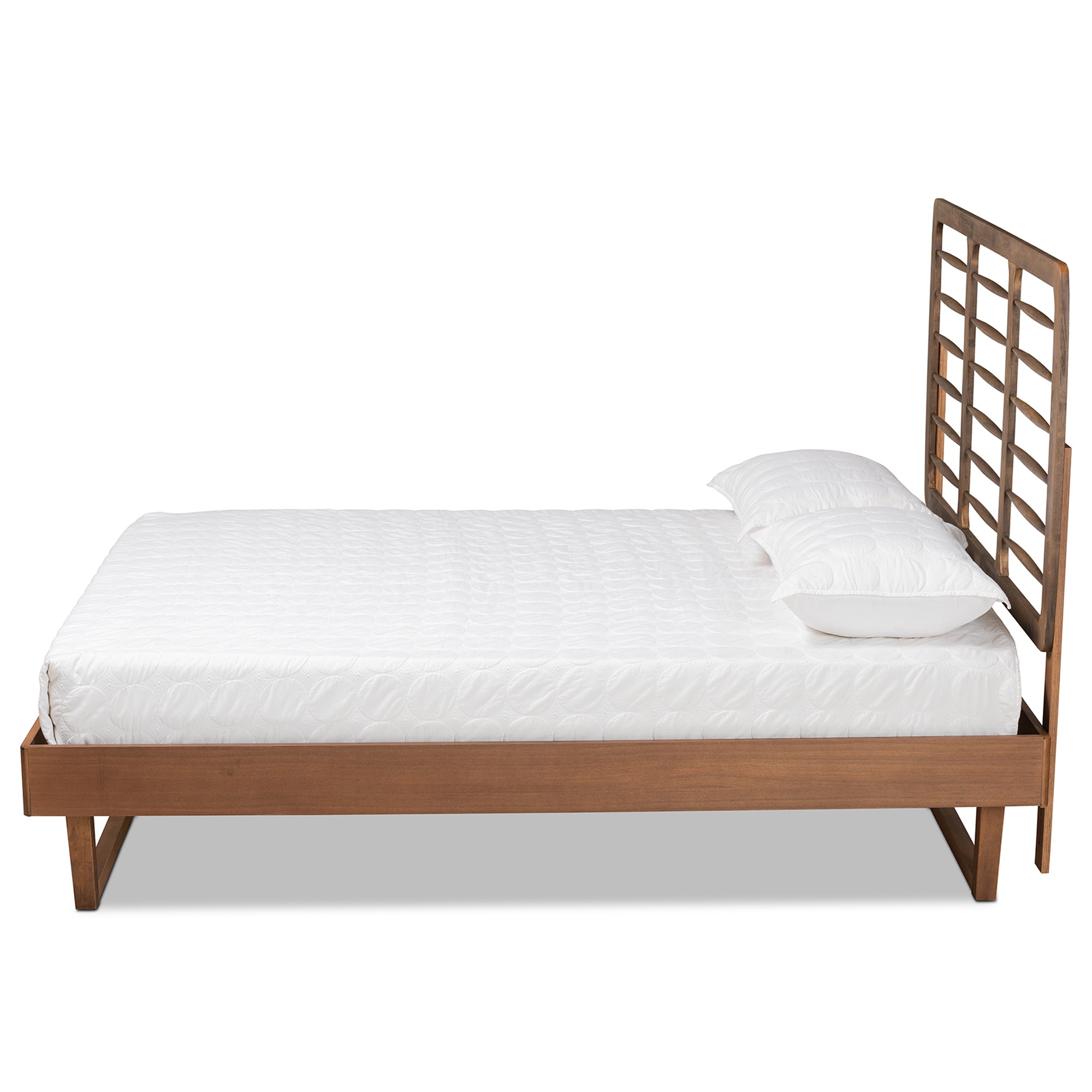 Lucie Walnut Brown Finished Wood Queen Size Platform Bed