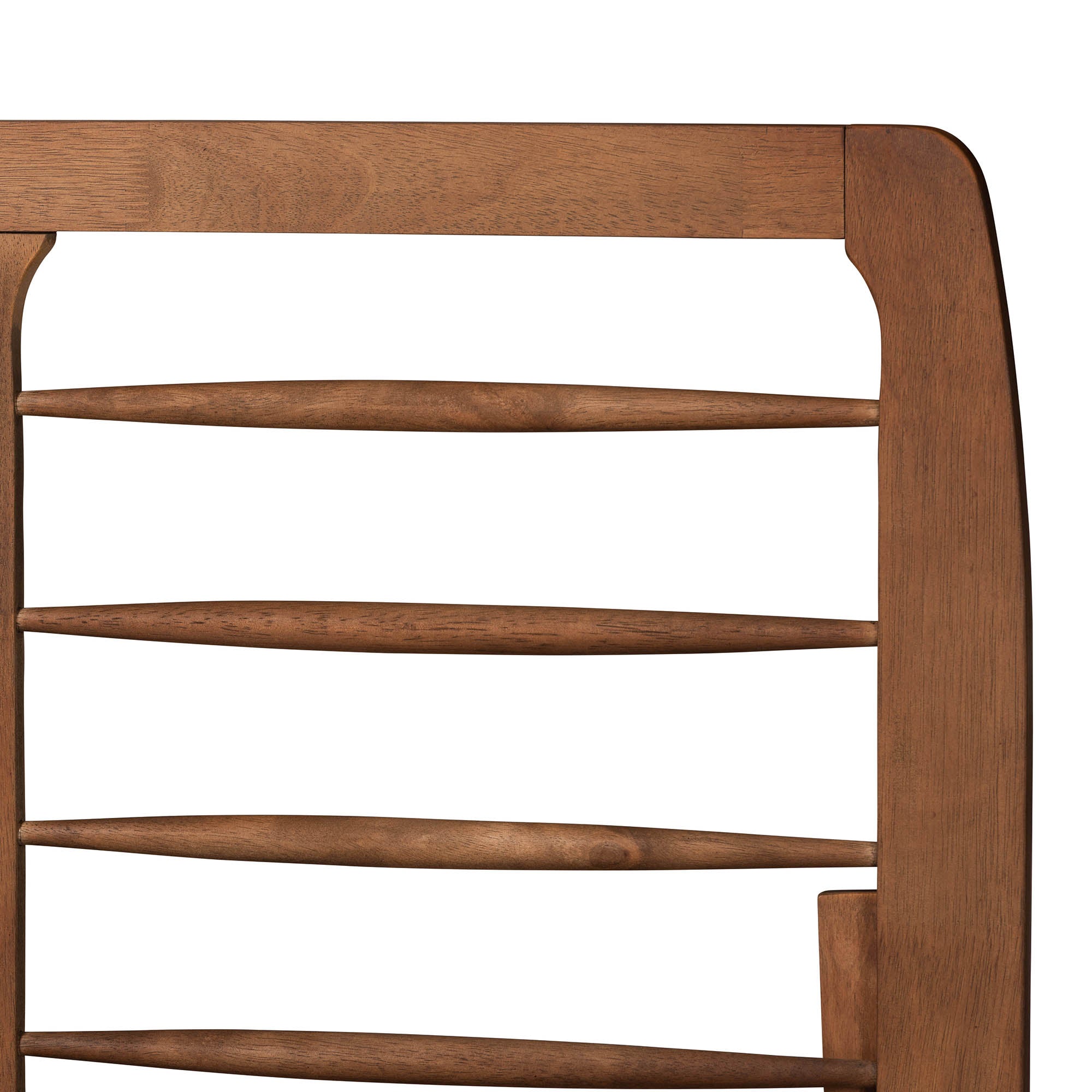 Georgette King Size Mid-Century Platform Bed – Ash Walnut Finish with Adjustable Headboard