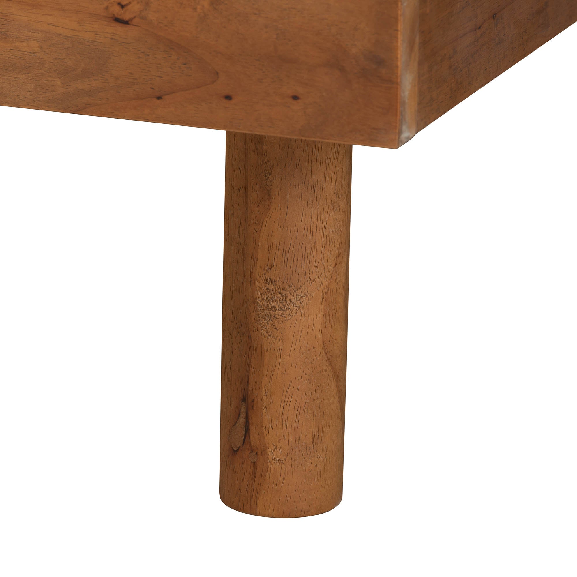 Georgette King Size Mid-Century Platform Bed – Ash Walnut Finish with Adjustable Headboard