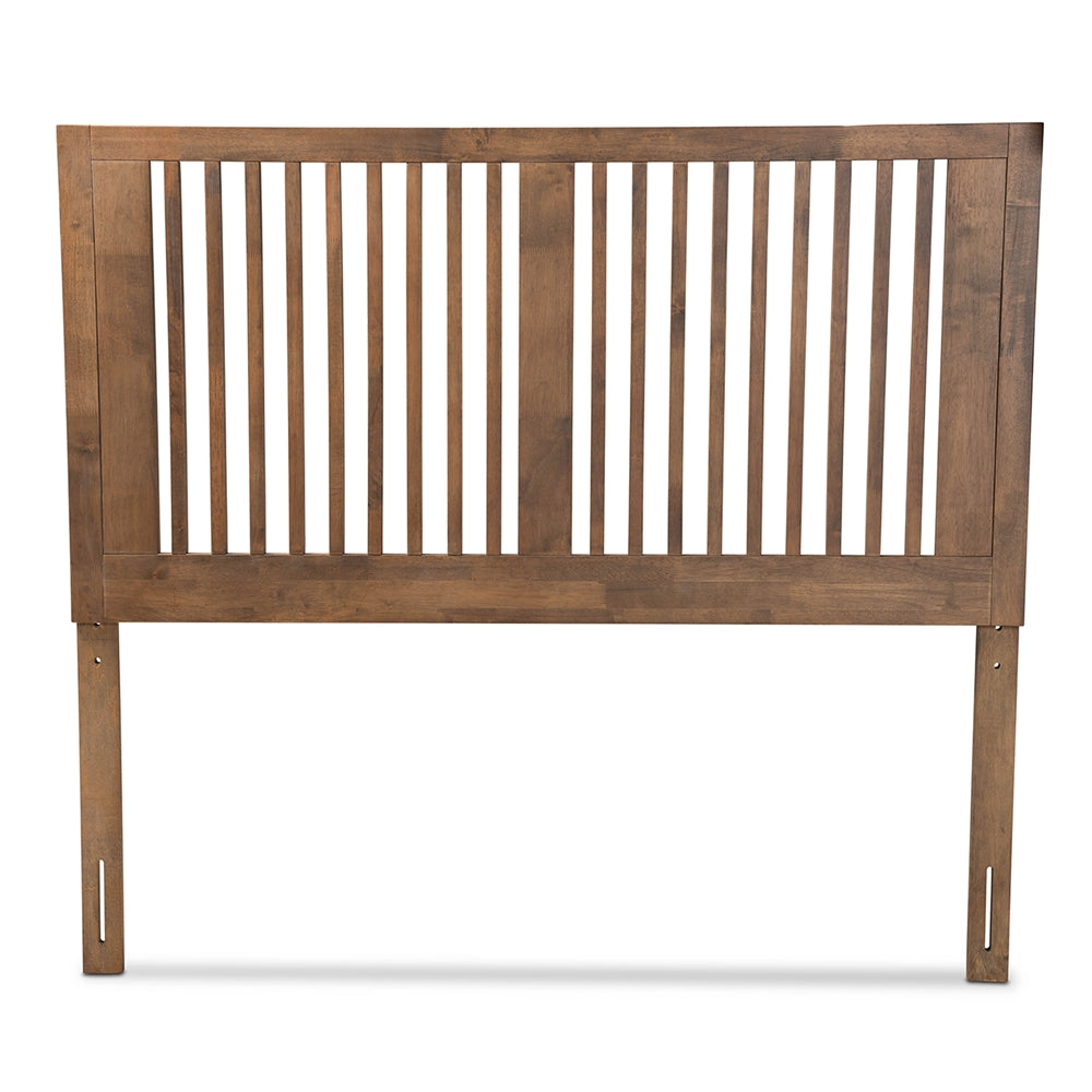 Harena Modern and Contemporary Transitional Ash Walnut Finished Wood Queen Size Headboard