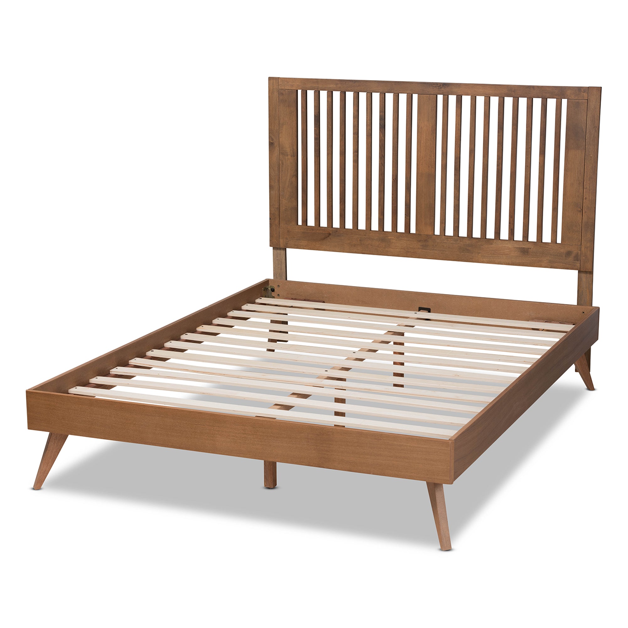 Takeo Ash Walnut Finished Wood Queen Size Platform Bed