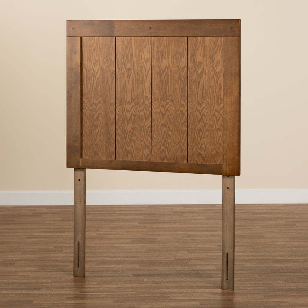 Patwin Modern and Contemporary Transitional Ash Walnut Finished Wood Twin Size Headboard