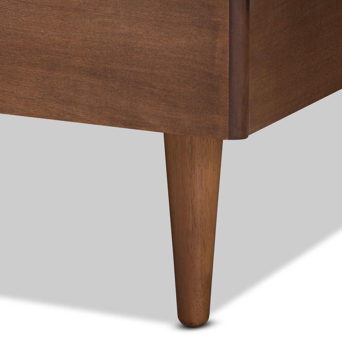 Nicola Ash Walnut Finished Wood Queen Size Platform Bed