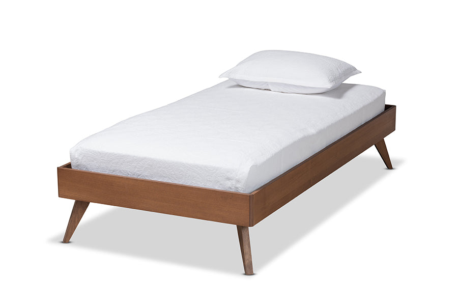 Lissette Ash Walnut Finished Wood Twin Size Platform Bed Frame