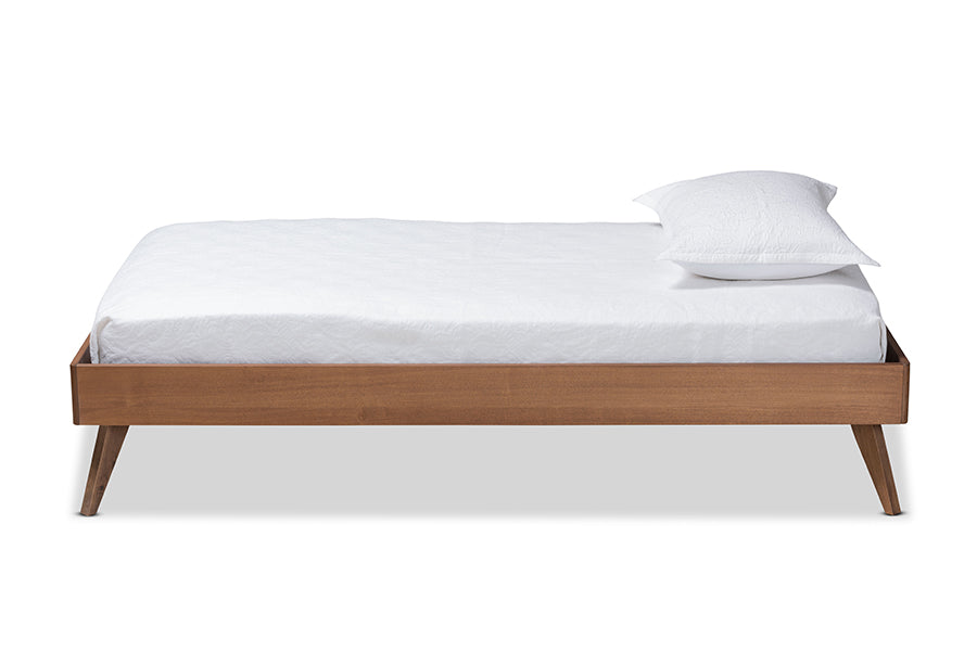 Lissette Ash Walnut Finished Wood Twin Size Platform Bed Frame