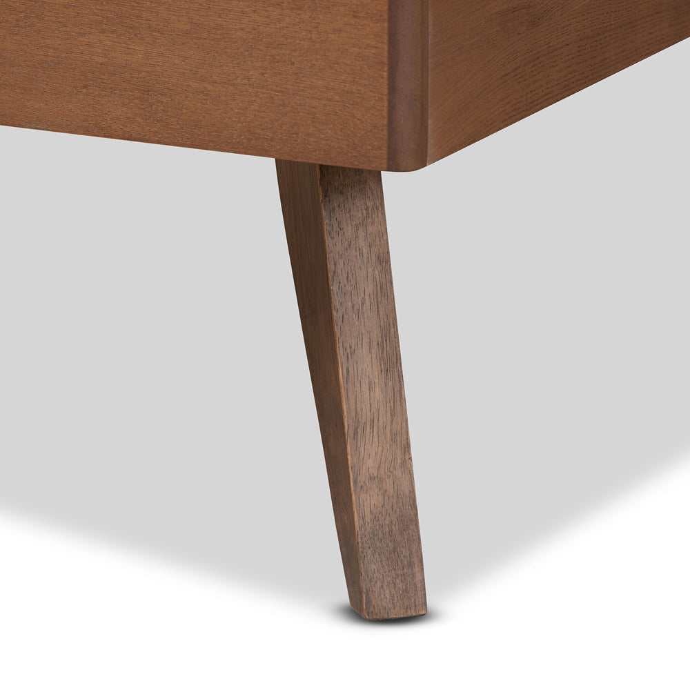 Lissette Ash Walnut Finished Wood Twin Size Platform Bed Frame