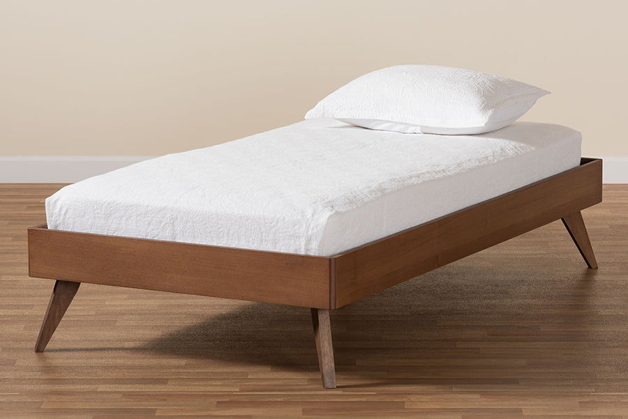 Lissette Ash Walnut Finished Wood Twin Size Platform Bed Frame