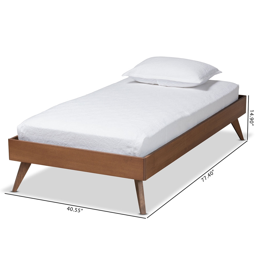 Lissette Ash Walnut Finished Wood Twin Size Platform Bed Frame