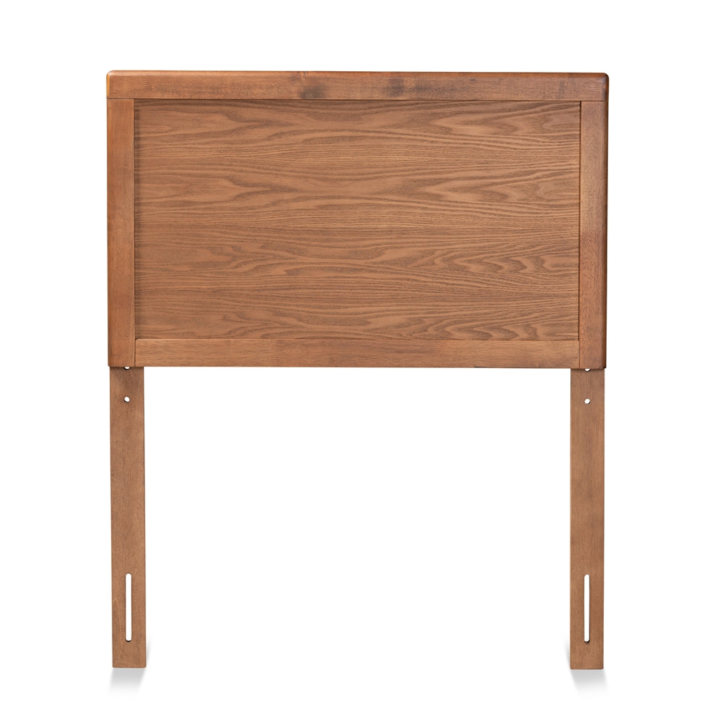 Raya Mid-Century Modern Walnut Brown Finished Wood Twin Size Headboard