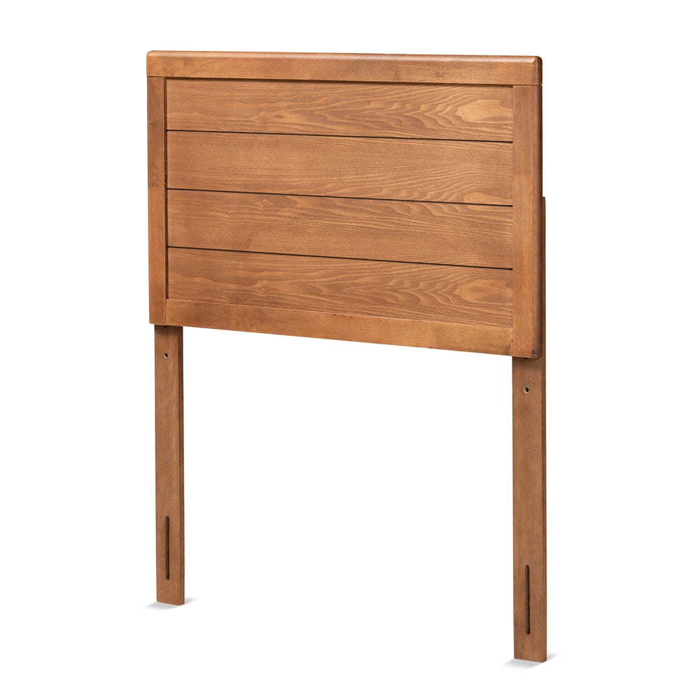 Seren Mid-Century Modern Walnut Brown Finished Wood Twin Size Headboard