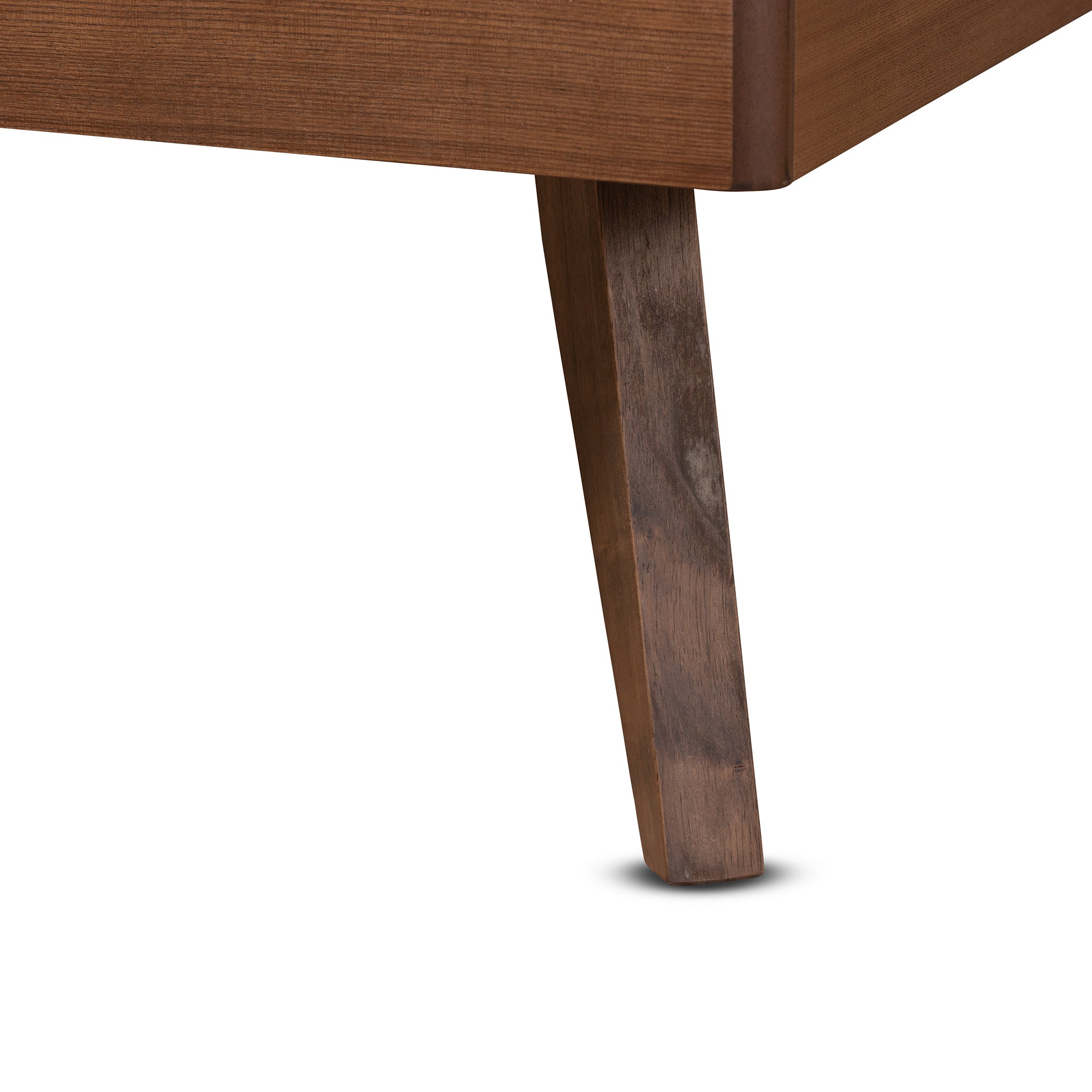 Leola Walnut Brown Finished Wood Twin Size Platform Bed