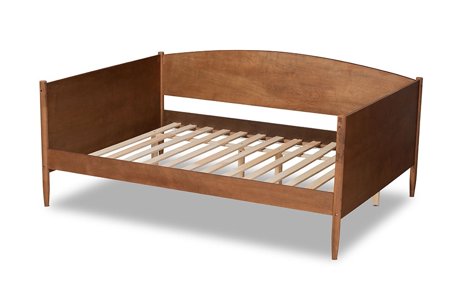 Veles Mid-Century Modern Ash Walnut Finished Wood Full Size Daybed