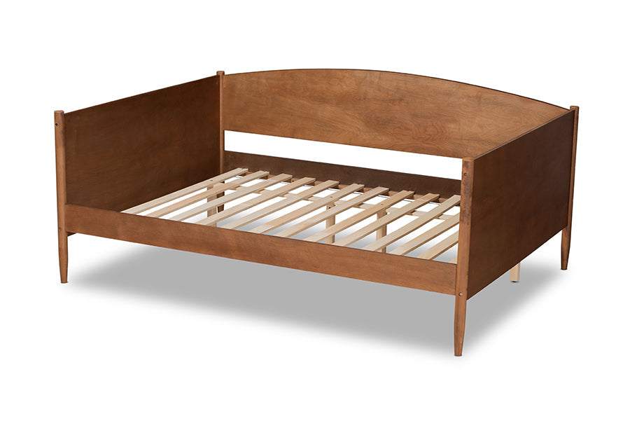 Veles Mid-Century Modern Ash Walnut Finished Wood Full Size Daybed