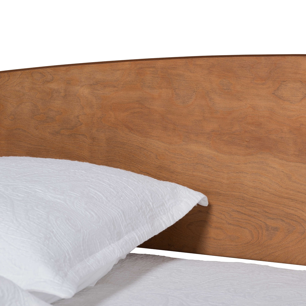 Veles Mid-Century Modern Ash Walnut Finished Wood Full Size Daybed