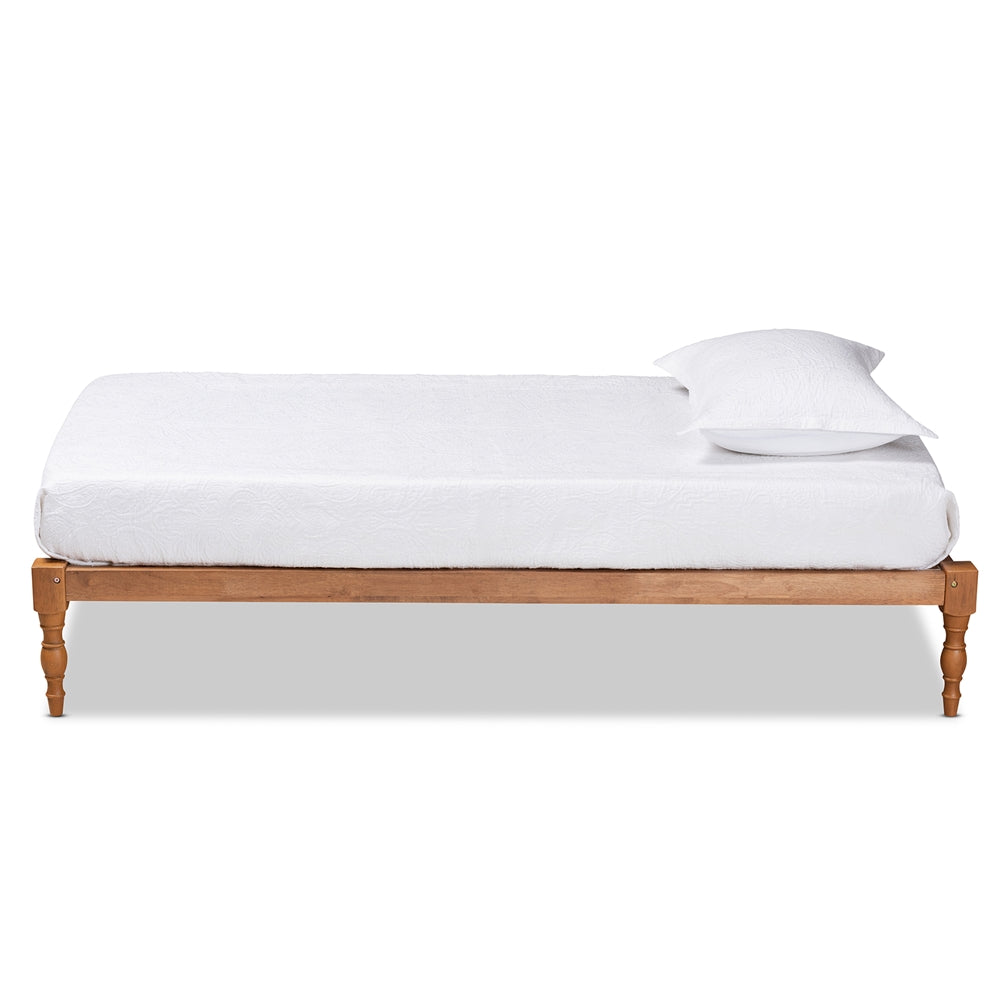 Iseline Walnut Brown Finished Wood Twin Size Platform Bed Frame