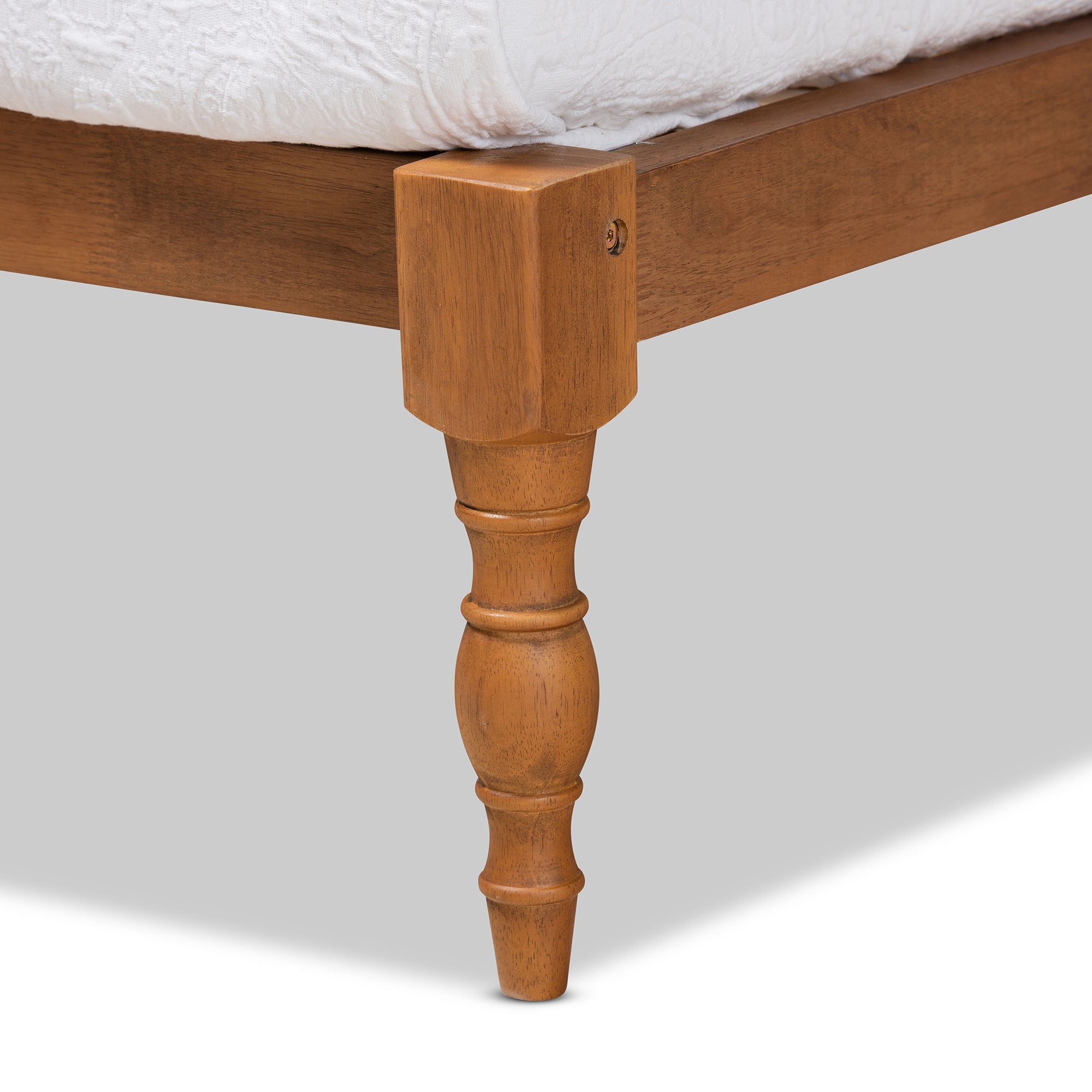Iseline Walnut Brown Finished Wood Twin Size Platform Bed Frame