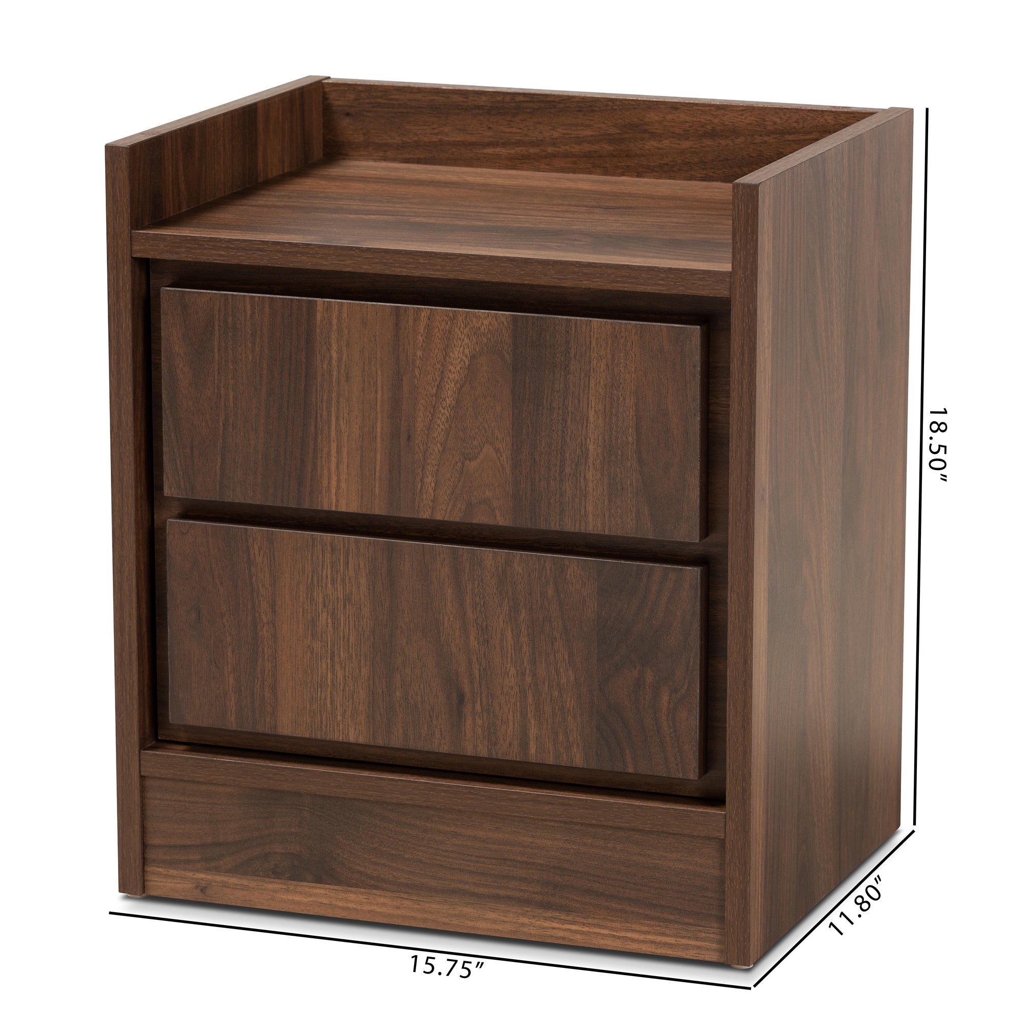 Hale Modern and Contemporary Walnut Brown Finished Wood 1-Door Nightstand