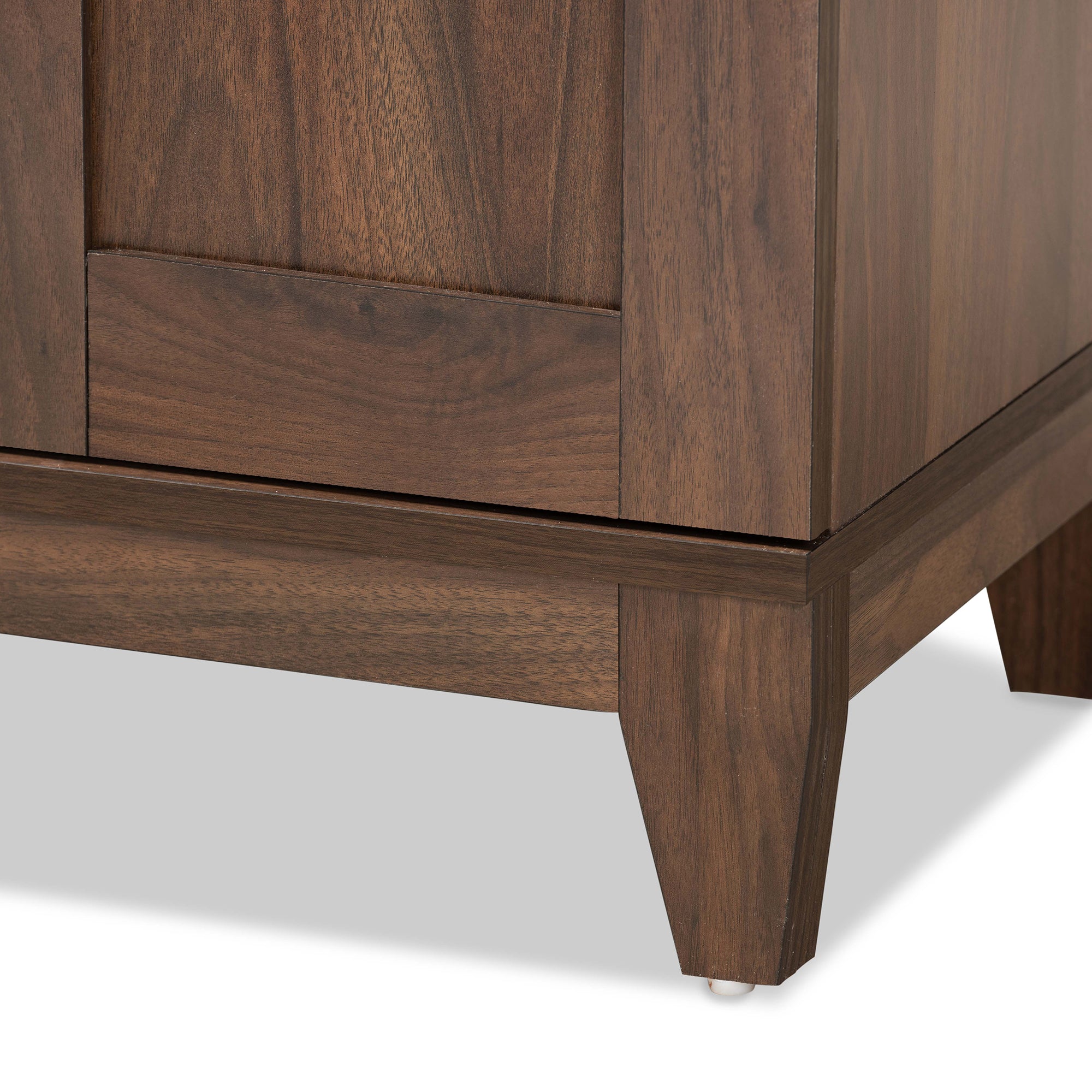 Nissa Modern and Contemporary Walnut Brown Finished Wood 2-Door Shoe Storage Cabinet
