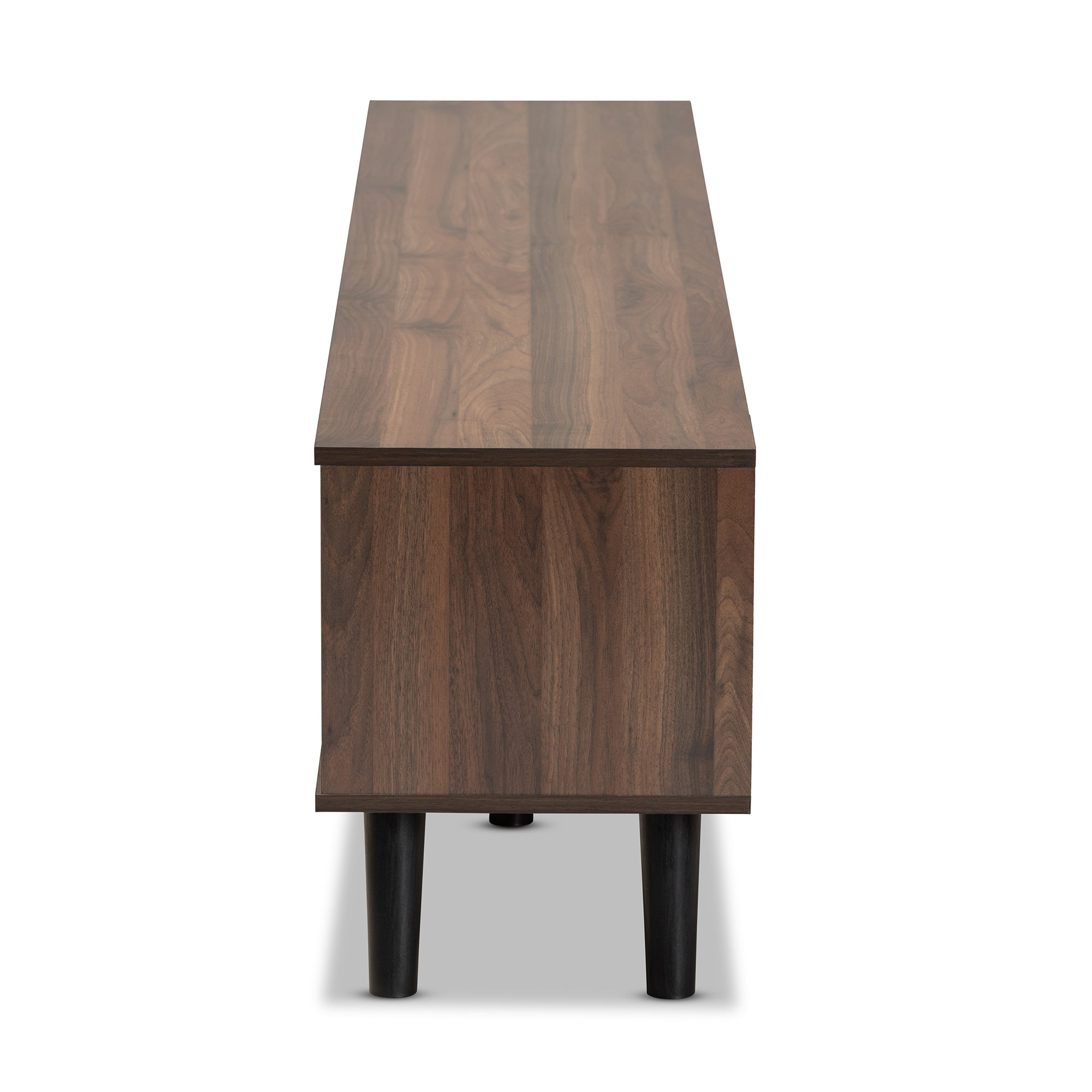 Clapton Modern and Contemporary Multi-Tone Grey and Walnut Brown Finished Wood TV Stand