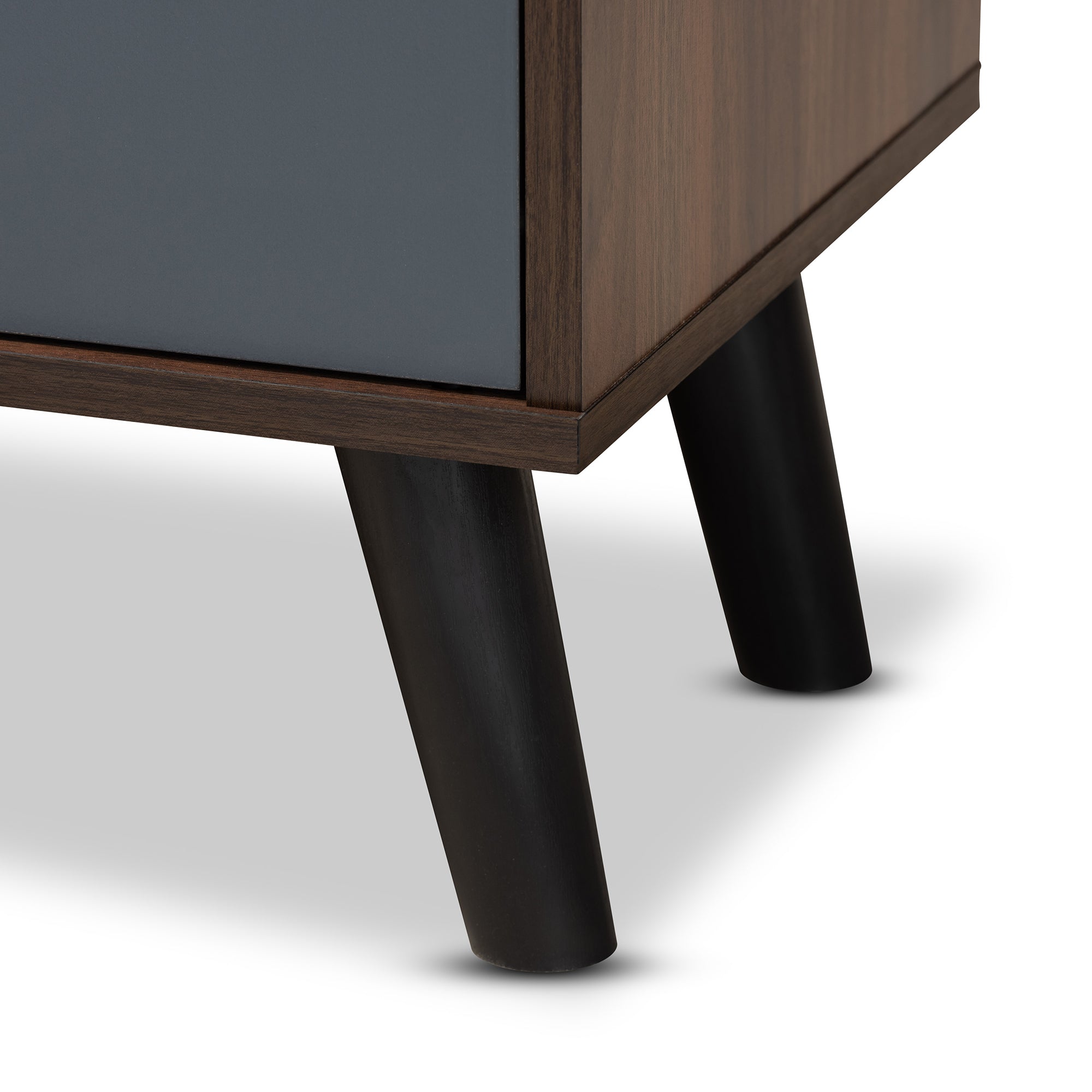 Clapton Modern and Contemporary Multi-Tone Grey and Walnut Brown Finished Wood TV Stand