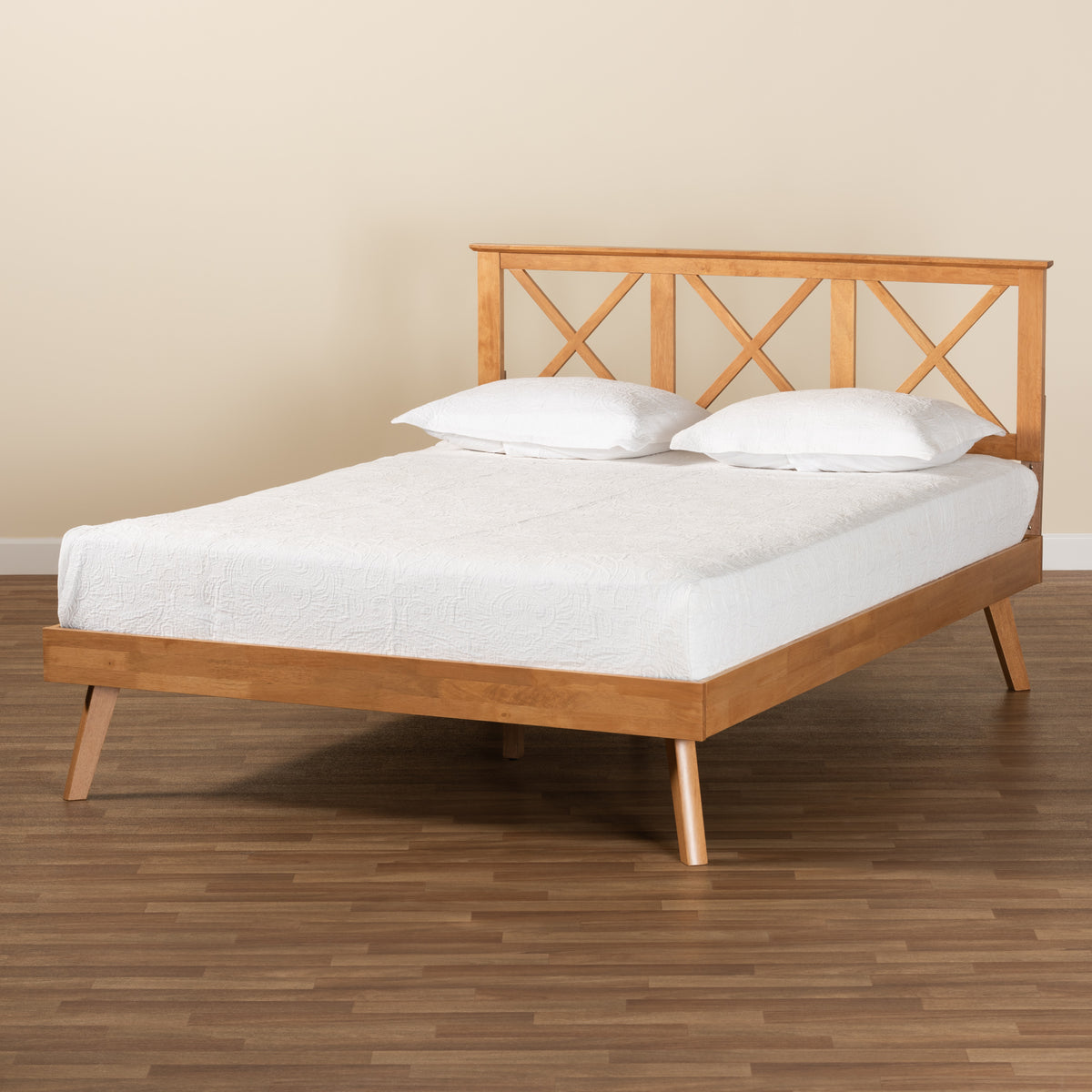 Galvin Modern And Contemporary Brown Finished Wood Full Size Platform Bed