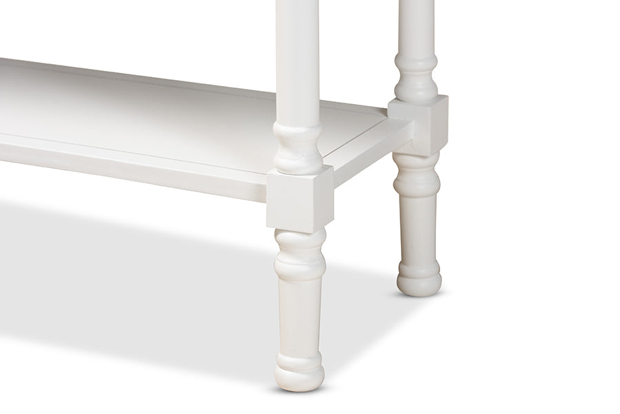 Garvey French Provincial White Finished Wood 3-Drawer Entryway Console Table
