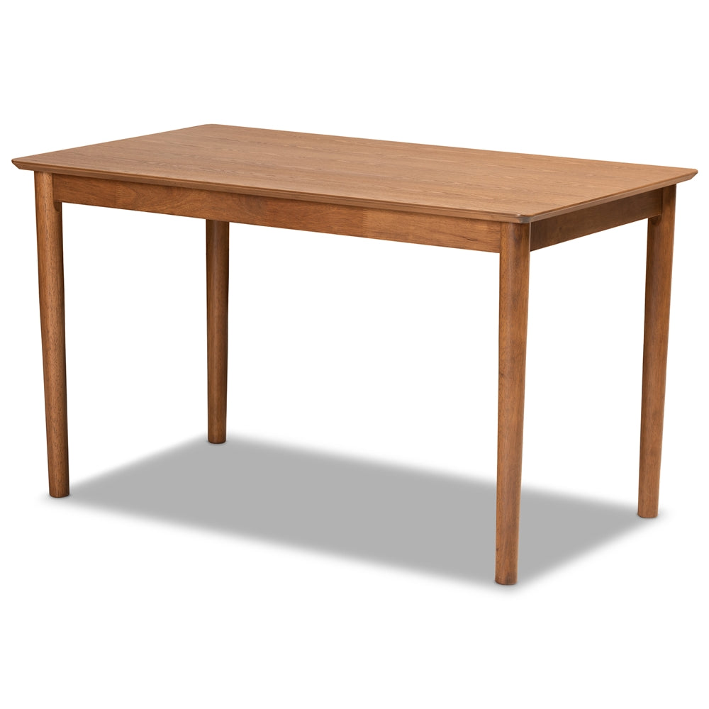 Daymond Mid-Century Modern Tan Faux Leather Upholstered and Walnut Brown Finished Wood 4-Piece Dining Nook Set
