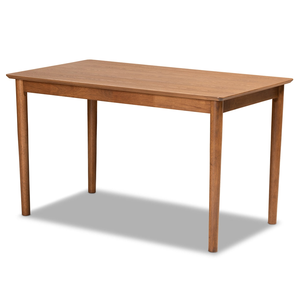 Riordan Mid-Century Modern Grey Fabric Upholstered and Walnut Brown Finished Wood 5-Piece Dining Nook Set
