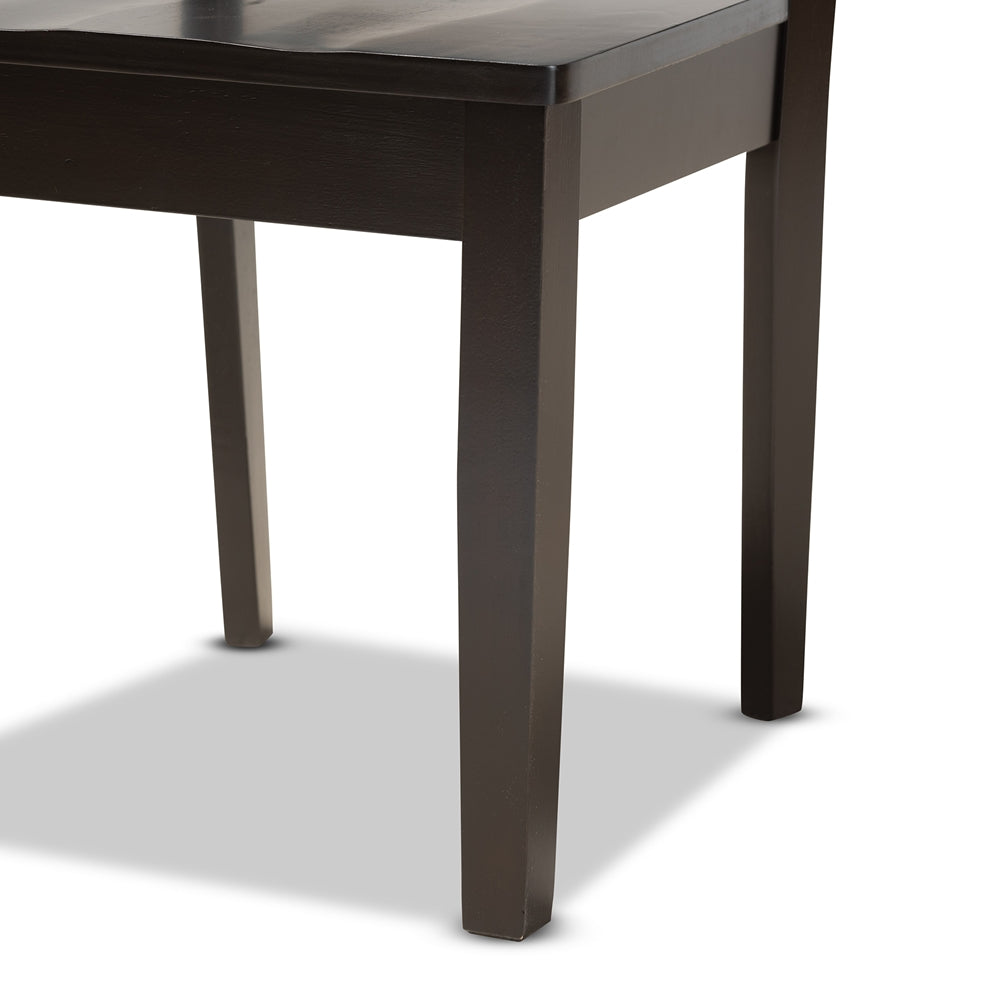Mare Modern and Contemporary Transitional Dark Brown Finished Wood 5-Piece Dining Set