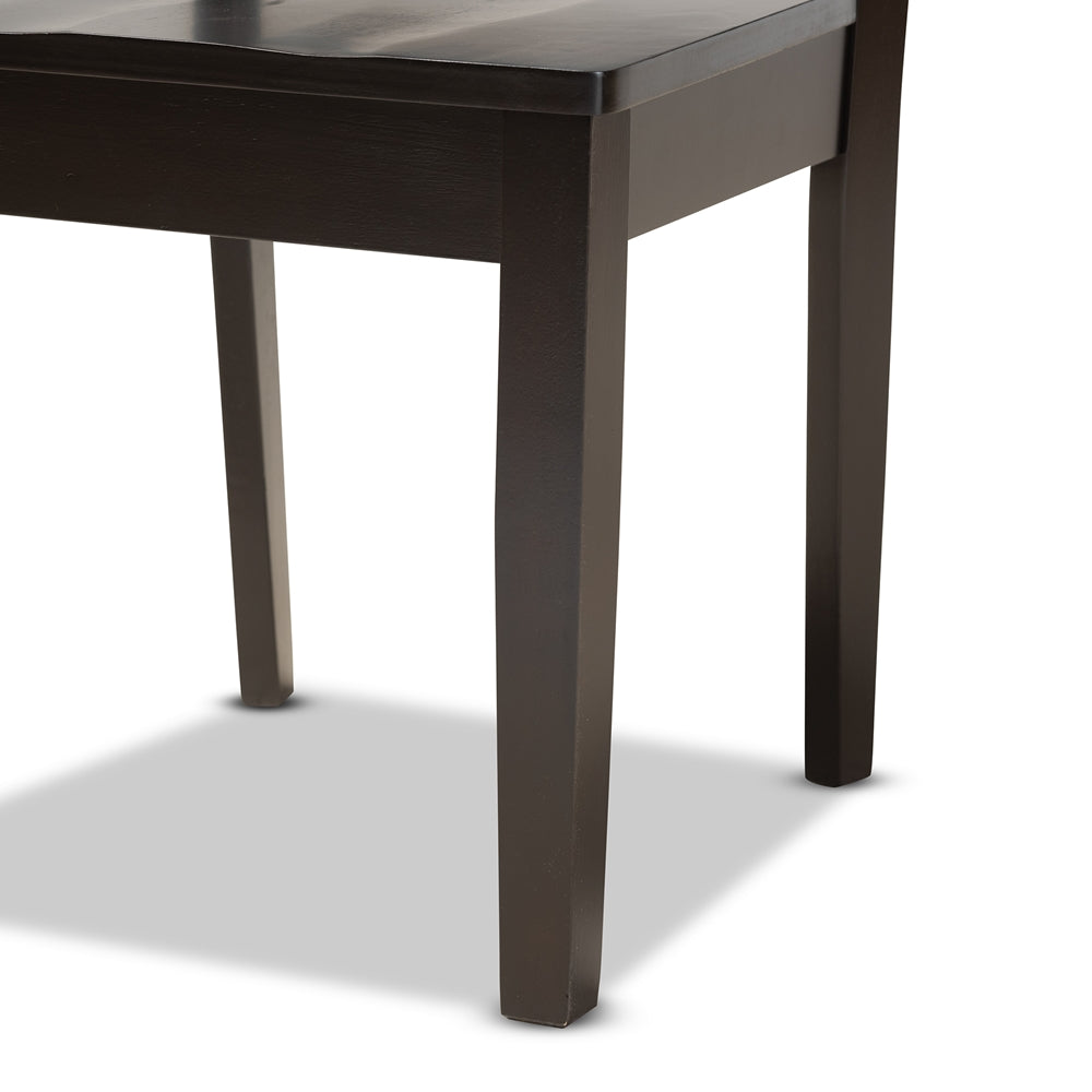 Zamira Modern and Contemporary Transitional Dark Brown Finished Wood 5-Piece Dining Set