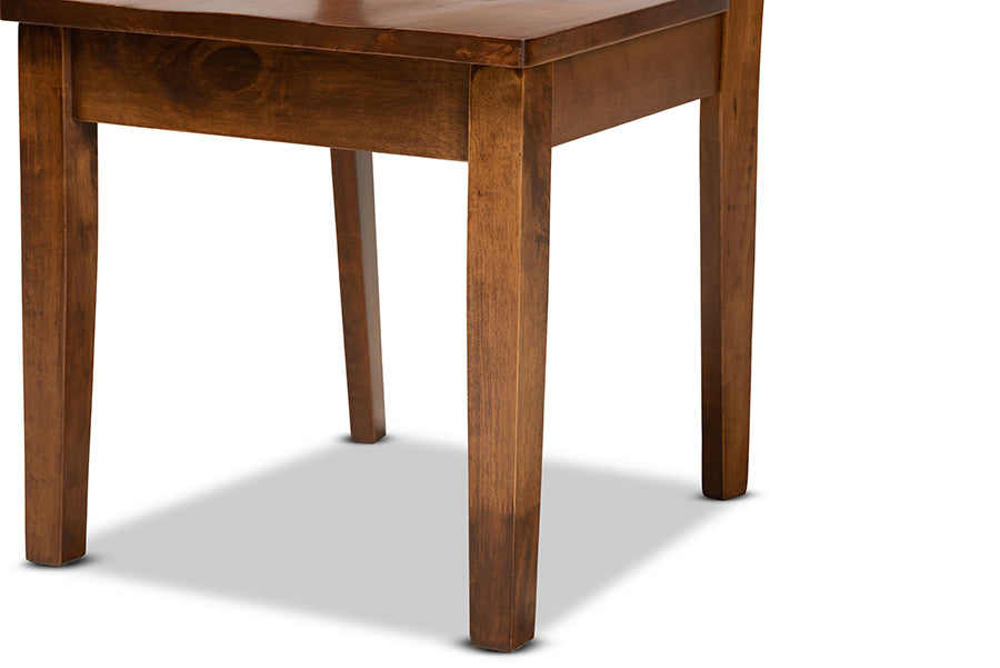 Fenton Modern and Contemporary Transitional Walnut Brown Finished Wood 2-Piece Dining Chair Set
