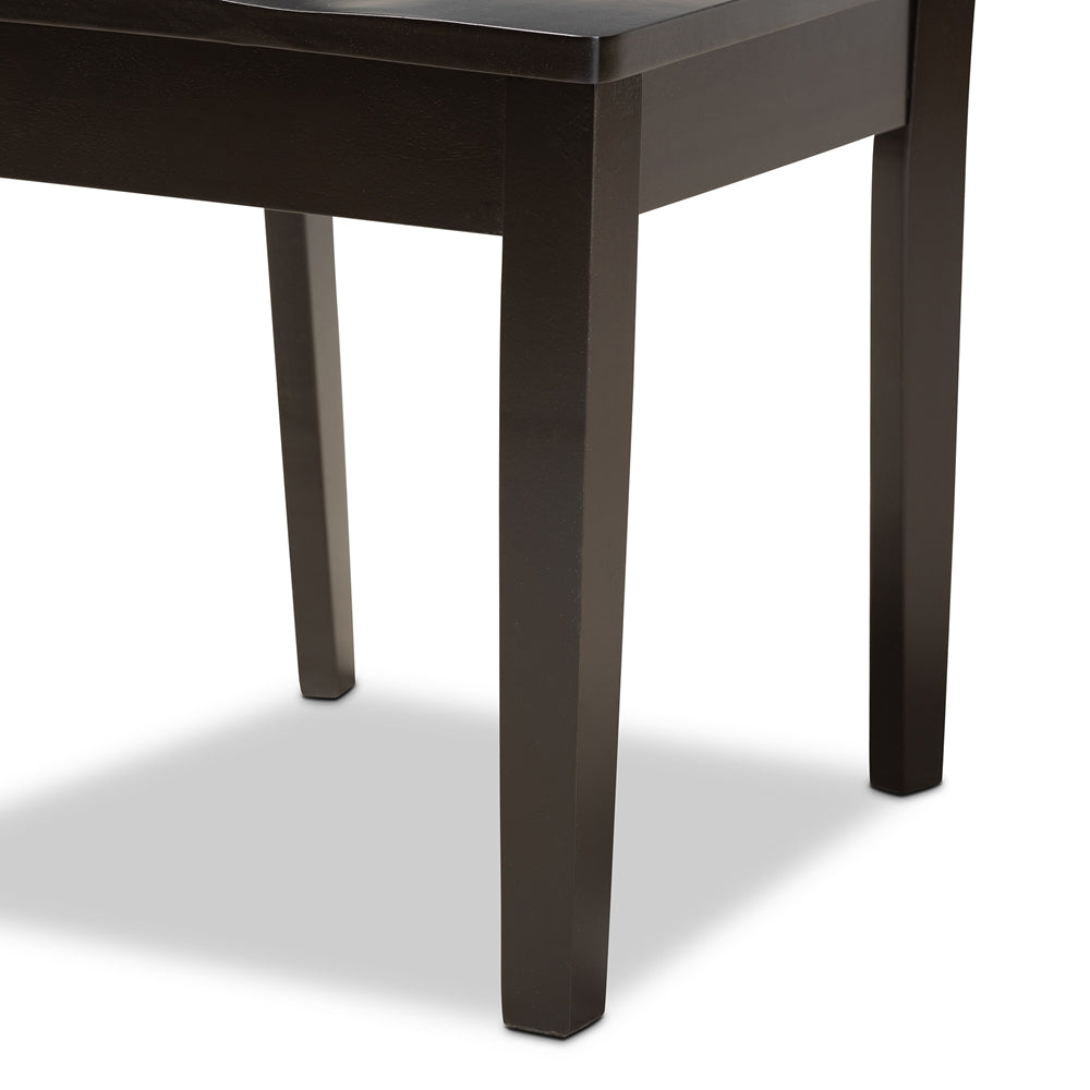 Liese Modern and Contemporary Transitional Dark Brown Finished Wood 5-Piece Dining Set