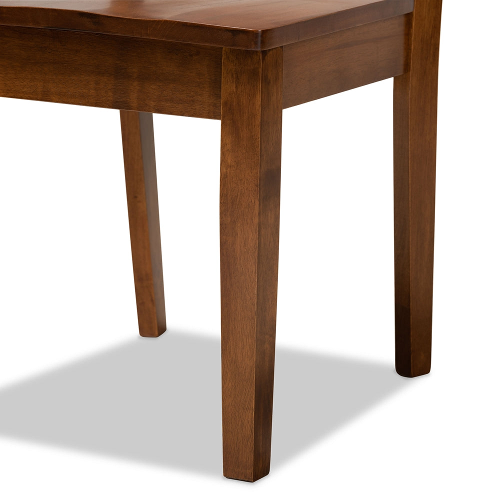 Luisa Modern and Contemporary Transitional Walnut Brown Finished Wood 7-Piece Dining Set