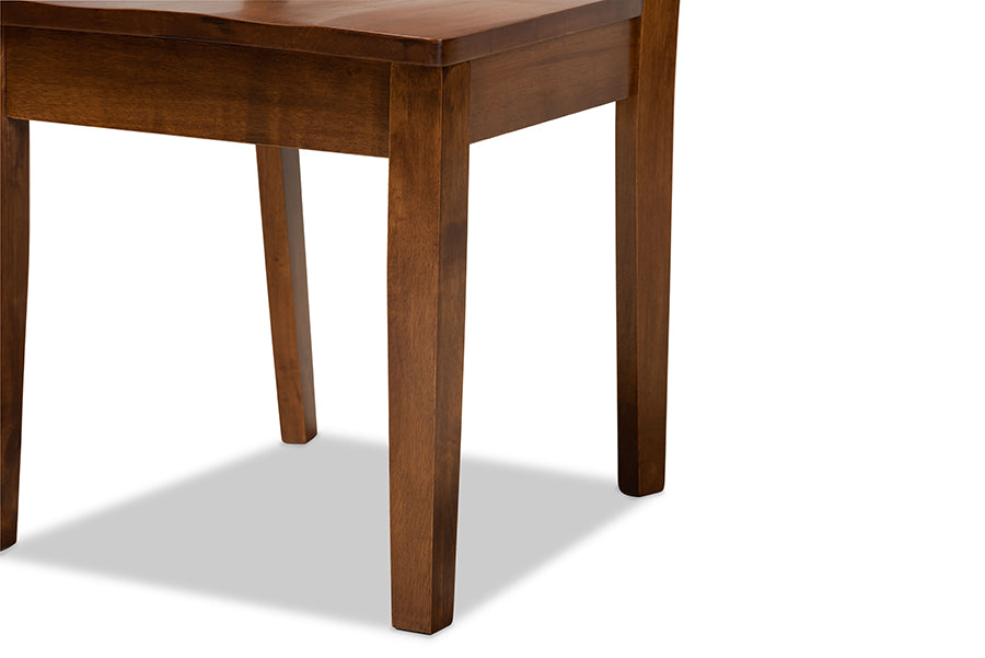 Gervais Modern and Contemporary Transitional Walnut Brown Finished Wood 2-Piece Dining Chair Set