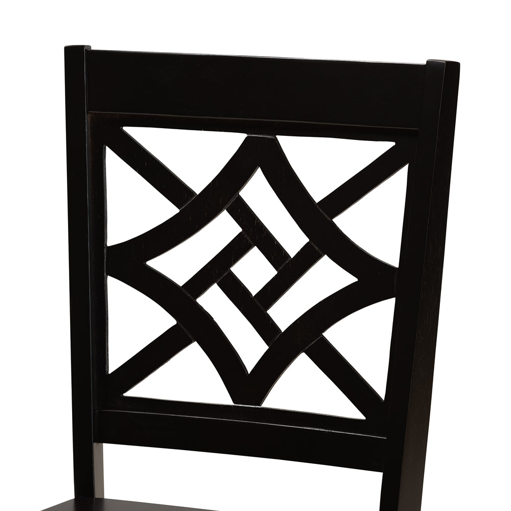 Miela Modern and Contemporary Dark Brown Finished Wood 5-Piece Dining Set
