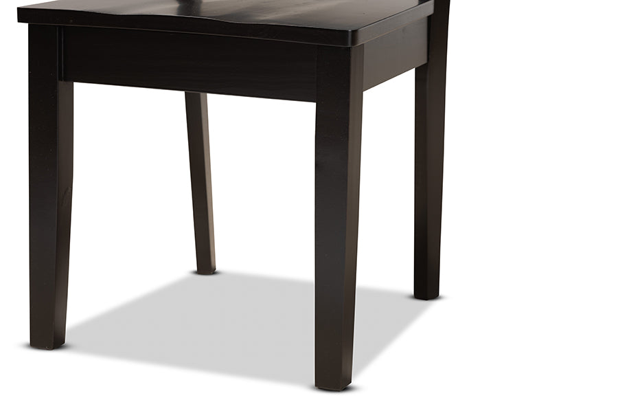 Nicolette Modern and Contemporary Dark Brown Finished Wood 2-Piece Dining Chair Set